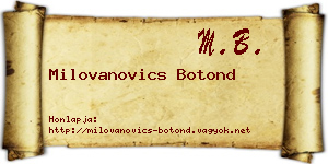 Milovanovics Botond névjegykártya